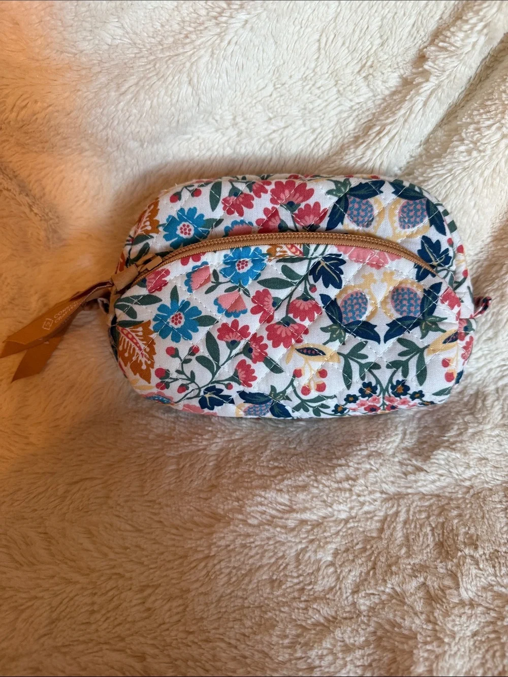 Vera Bradley Floral Quilted Cotton Cosmetic Pouch Bag Conscious Crafted Multi